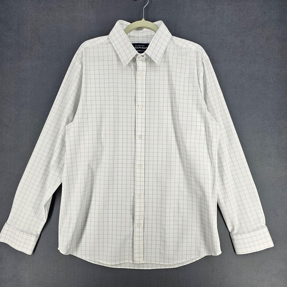 Mizzen+Main Other - Mizzen+Main Leeward Dress Shirt Mens XL White Check Trim Fit Non Iron Stretch